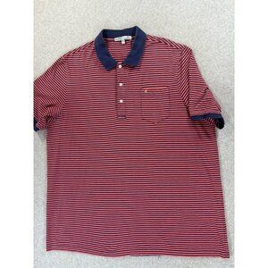 Criquet RANGE Short Sleeve Striped Polo‎ Shirt (Men's XXL) Blue/Pink